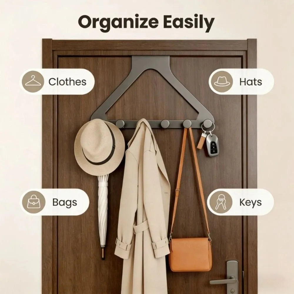 Punch Free Clothes Hooks No-drill Traceless Design Wall Mounted Hanger Triangle Door Storage Hook Behind The Door Vue