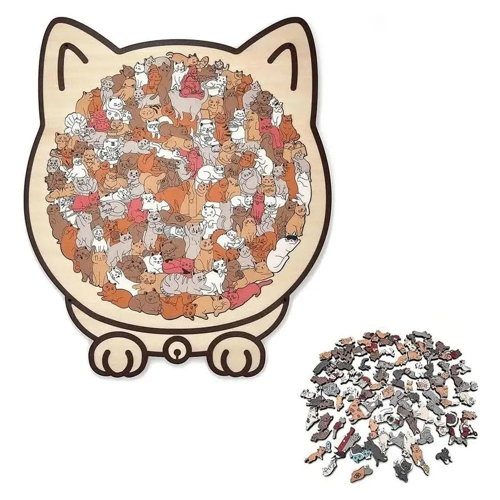 75 Piece Cat Shaped Wooden Puzzle DIY Animal Shape Wood Puzzle For Cats Lovers Home Decor Toys Vue