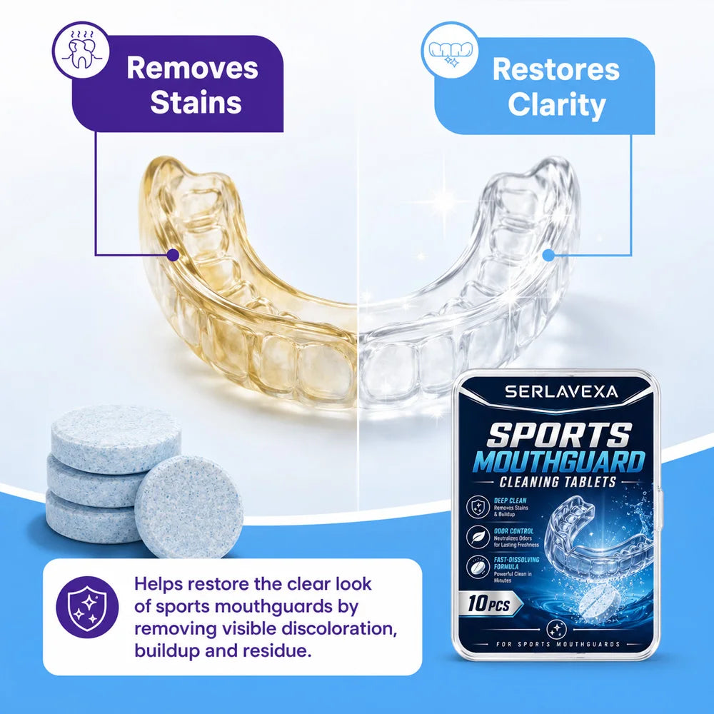 10PCS Sports Mouthguard Cleaning Tablets Fast Dissolving Fresh Care for Retainers Aligners Night Guards Dental Appliances Vue