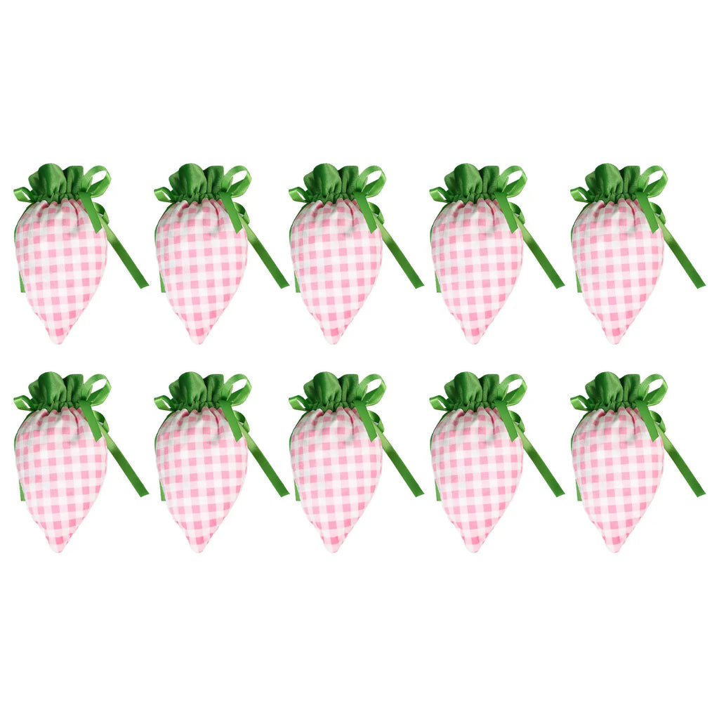 Easter Drawstring Gift Bags 10-Pack | Cotton Candy Bags Orange Drawstring Gift Bags Vue Pink grid China Mainland
