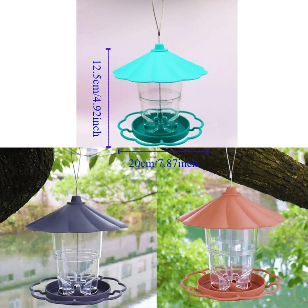 Folding Hanging Wild Bird Feeder Waterproof Gazebo Style Hummingbird Feeder Large Capacity with Lanyard Automatic Bird Feeder Vue