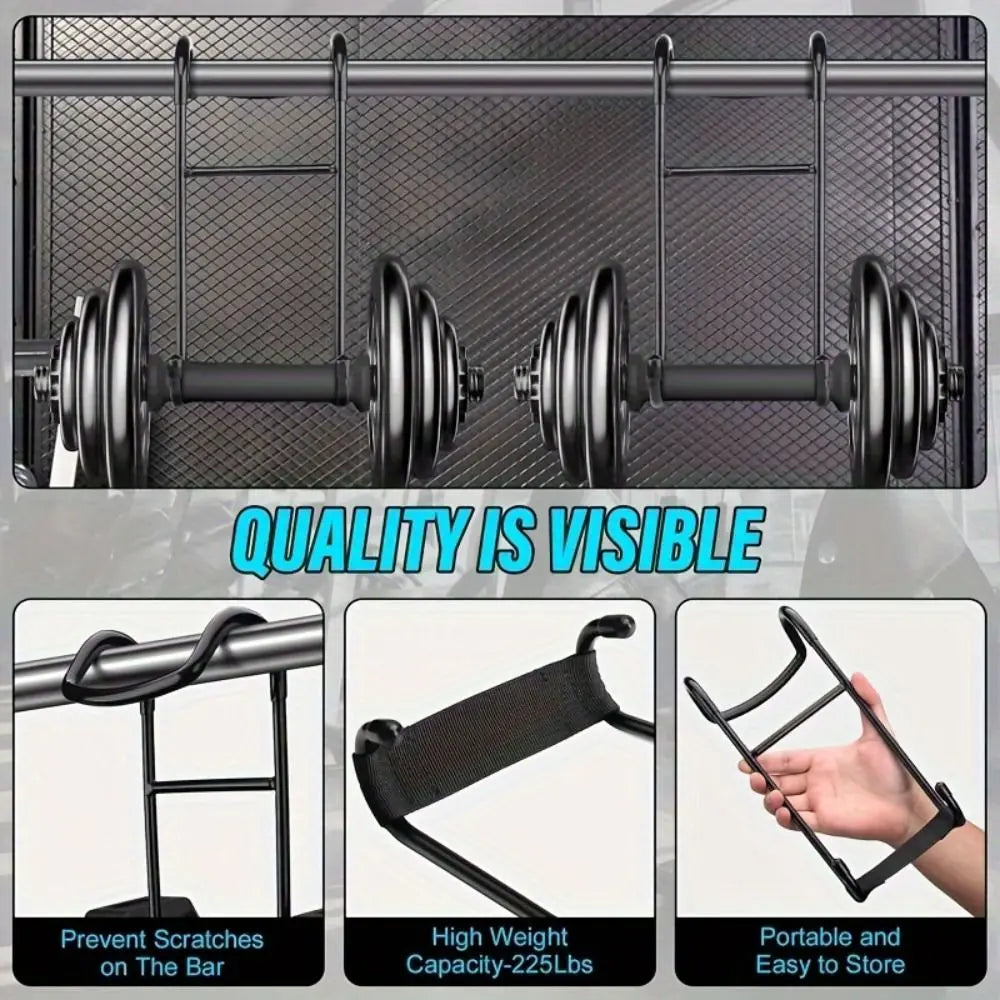 250lb Capacity Dumbbell Spotter Hooks Thickened Heavy-Duty Safety Connector for Chest Workout Black Iron Vue