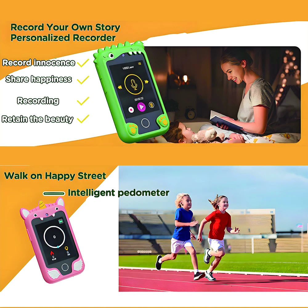 Unicorn Kids Smart Phone Toys 8GB with 20 Games Dual Camera Toddler Phone Learning Games Toys MP3 Music Player for Boy Girl Gift Vue