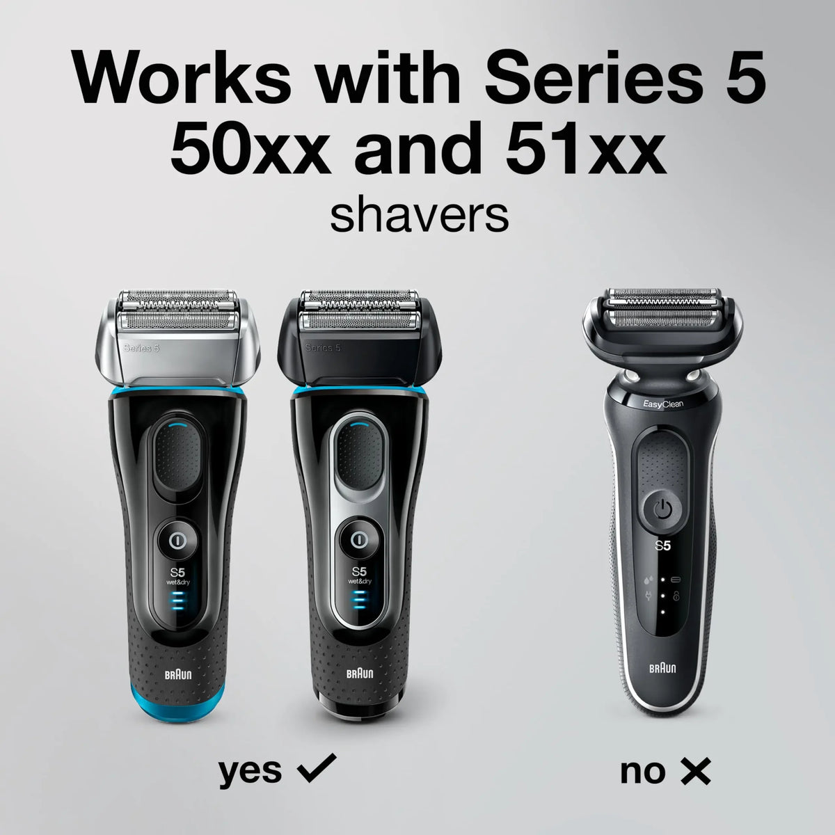 Braun Series 5 Replacement Heads Shavers Cutter Foil 52B Razor Blade for 5020S 5030S 5040S 5050CC 5070CC 5090CC Vue