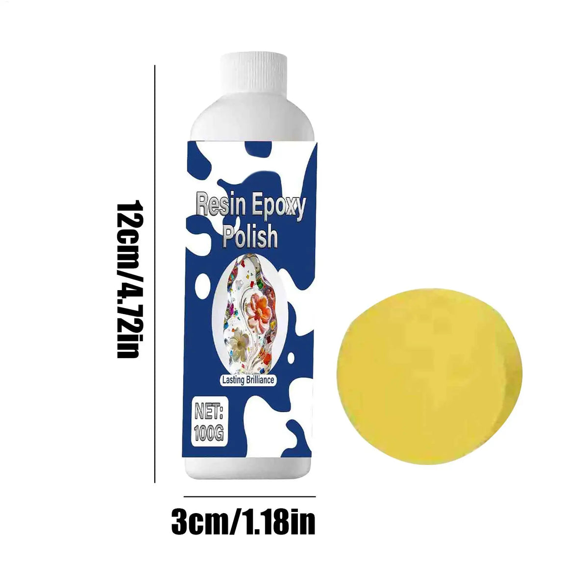 Resin Polishing Paste with Spong, Resin Polishing Compound Sanding Agents for Home Kitchen Bathroom Countertop Furniture Table Vue