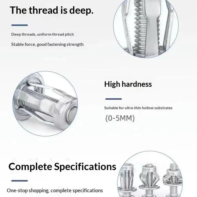 10pcs Petal Shape Rivet Nut M4 M5 M6 M8 Metal Bolt Nut Set for Construction Equipment Maintenance Tasks Vue