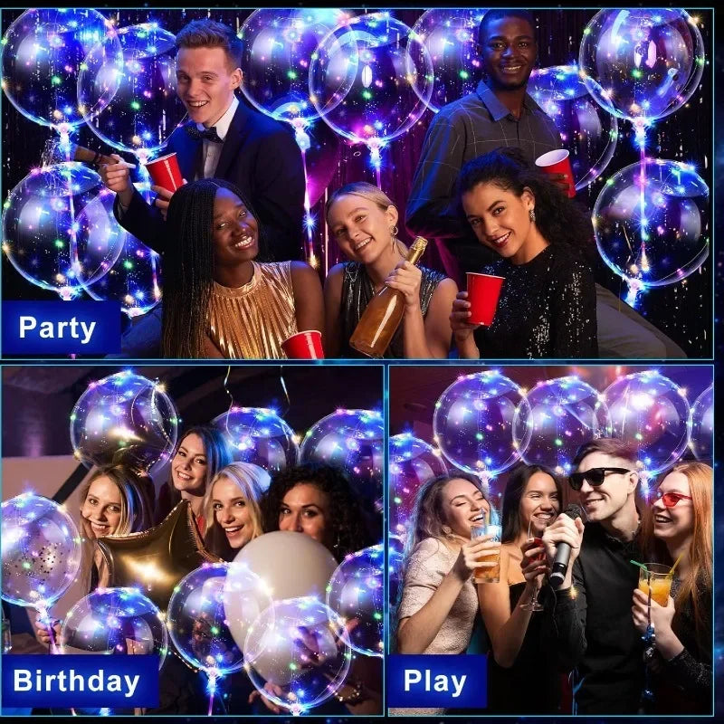 Christmas LED Transparent Balloon Wedding Birthday Party Decoration Glowing Bubble Balloon Holiday Party Accessories Vue