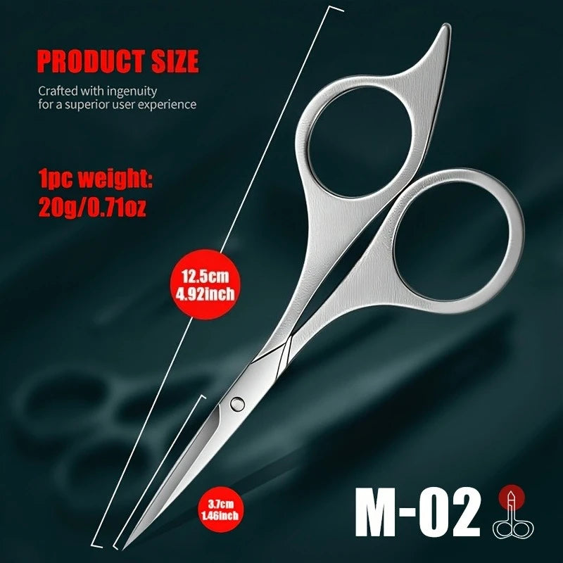 Professional Stainless Steel Scissors, Ergonomic Design, High Precision Blade, Sharp and Durable, Suitable for Eyebrow Trimming Vue