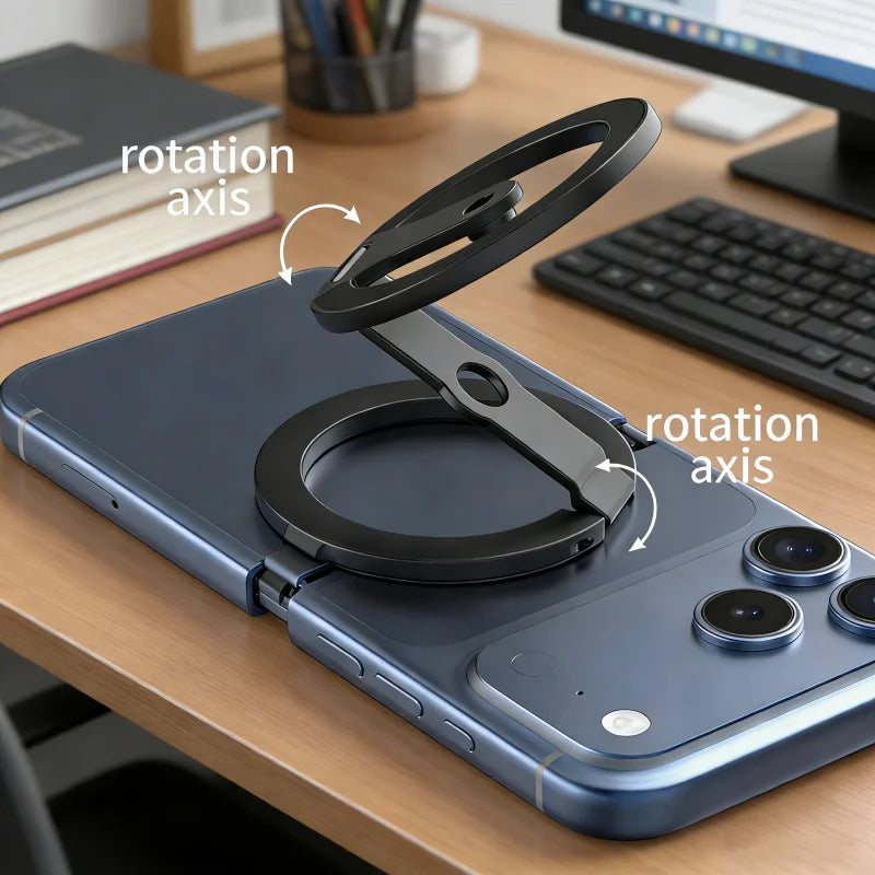 Foldable Double Sided Magnetic Phone Ring Stand 360° Rotatable Photography Bracket Universal Smartphone Grip Vue