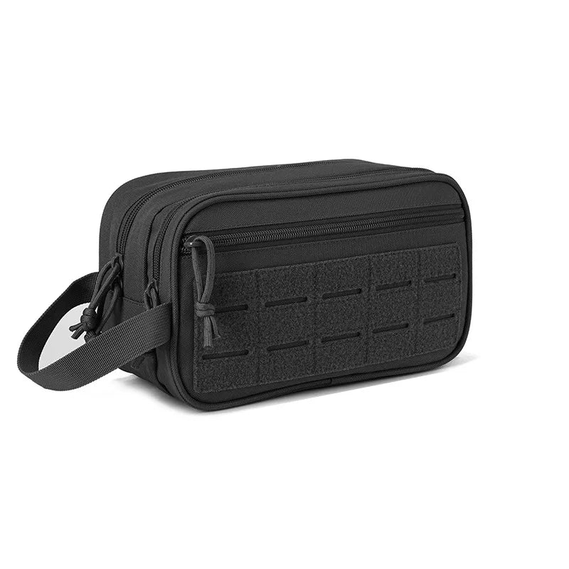 Toiletry Bag For Men/Women Hygiene Bag Tool Molle Pouches Small Hanging Dopp Kit Mens Shaving Kit Travel Shower Bag Vue A-205-Black