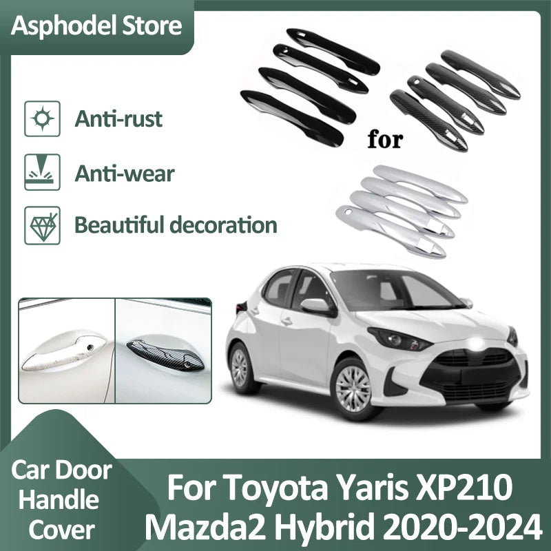 Door Handle Cover Trim For Toyota Yaris Mazda2 Hybrid XP210 2020 2021 2022 2023 2024 2025 Atuo Protective Accessories Stickers Vue