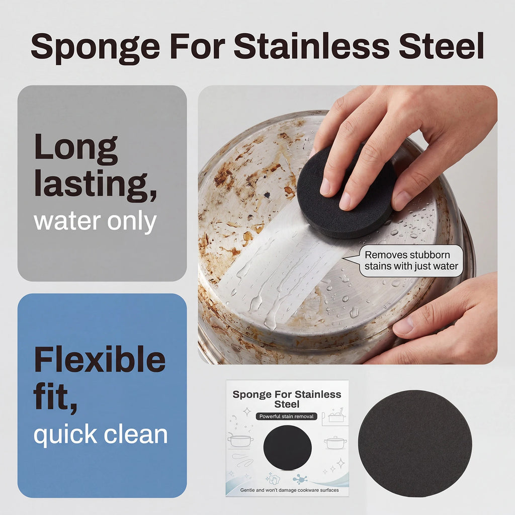 Round Non-Scratch Dish Scrubber Sponges – 1/3 Pack Kitchen Dish Scrubber Sponge Vue