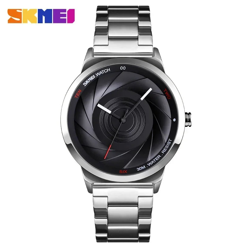 SKMEI 9210 Men's Stainless Steel Quartz Sport Watch – Waterproof Men's Quartz Watch Vue 9210 Sliver-Black China Mainland
