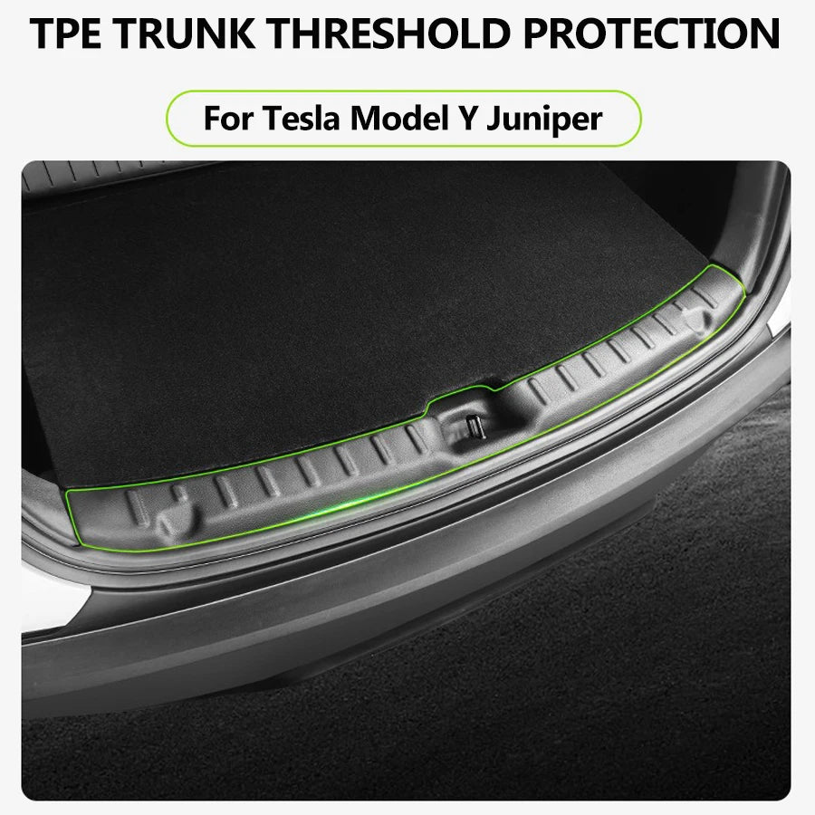 For TeslaModel Y Juniper 2025 2026 Trunk Sill Protector Organizer Anti-scratch Cargo Mat Threshold Strip Trim Protection Guard Vue
