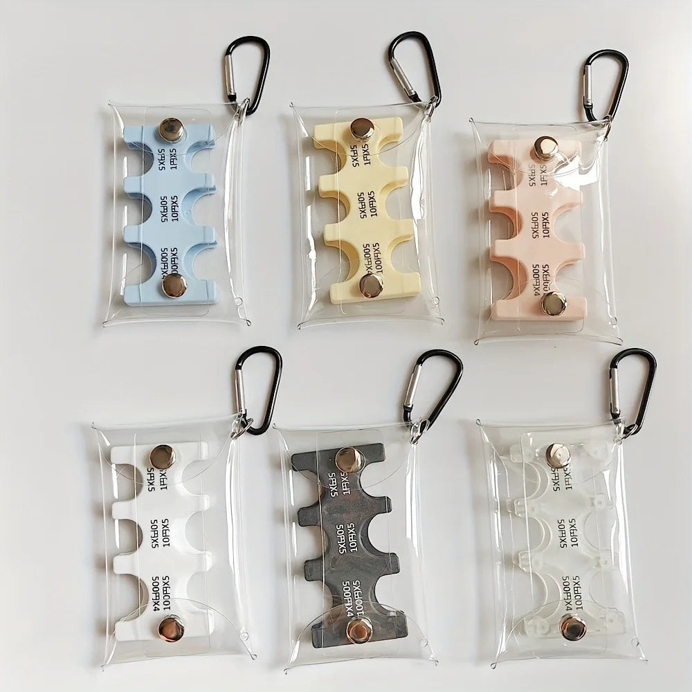 Portable Colourful Coin Clip Organizer Small Wallet Loss Prevention Clip Japanese Currency Sorting Travel Transparent Card Case Vue