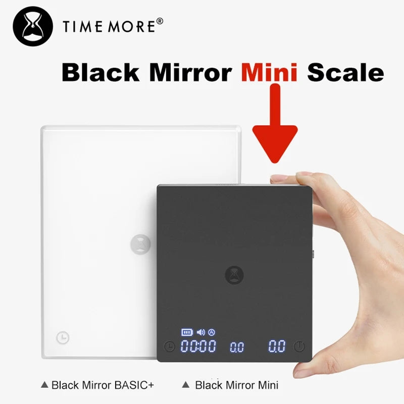 TIMEMORE Scale Black Mirror Mini Pour over Espresso Scale With Brewing Flow Rate and Heat Insulation Pad Electronic Coffee Scale Vue Default Title