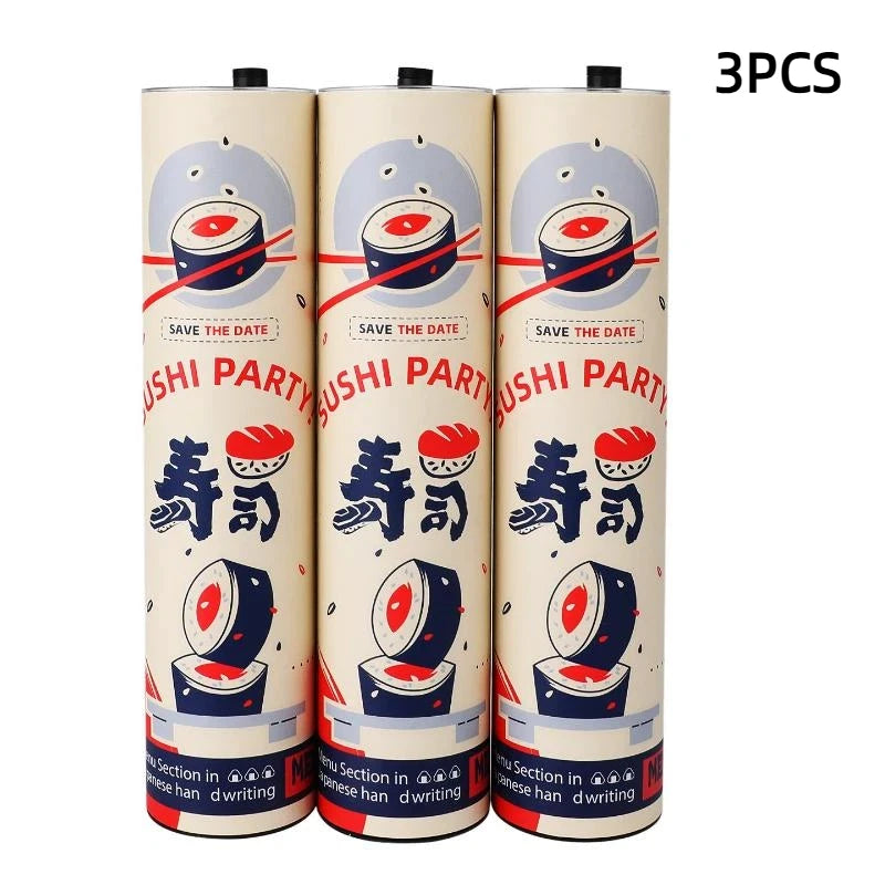Round Sushi Push Box Sauce Straw Food Grade Mold Cone Up Paper Bucket Vue 3PCS