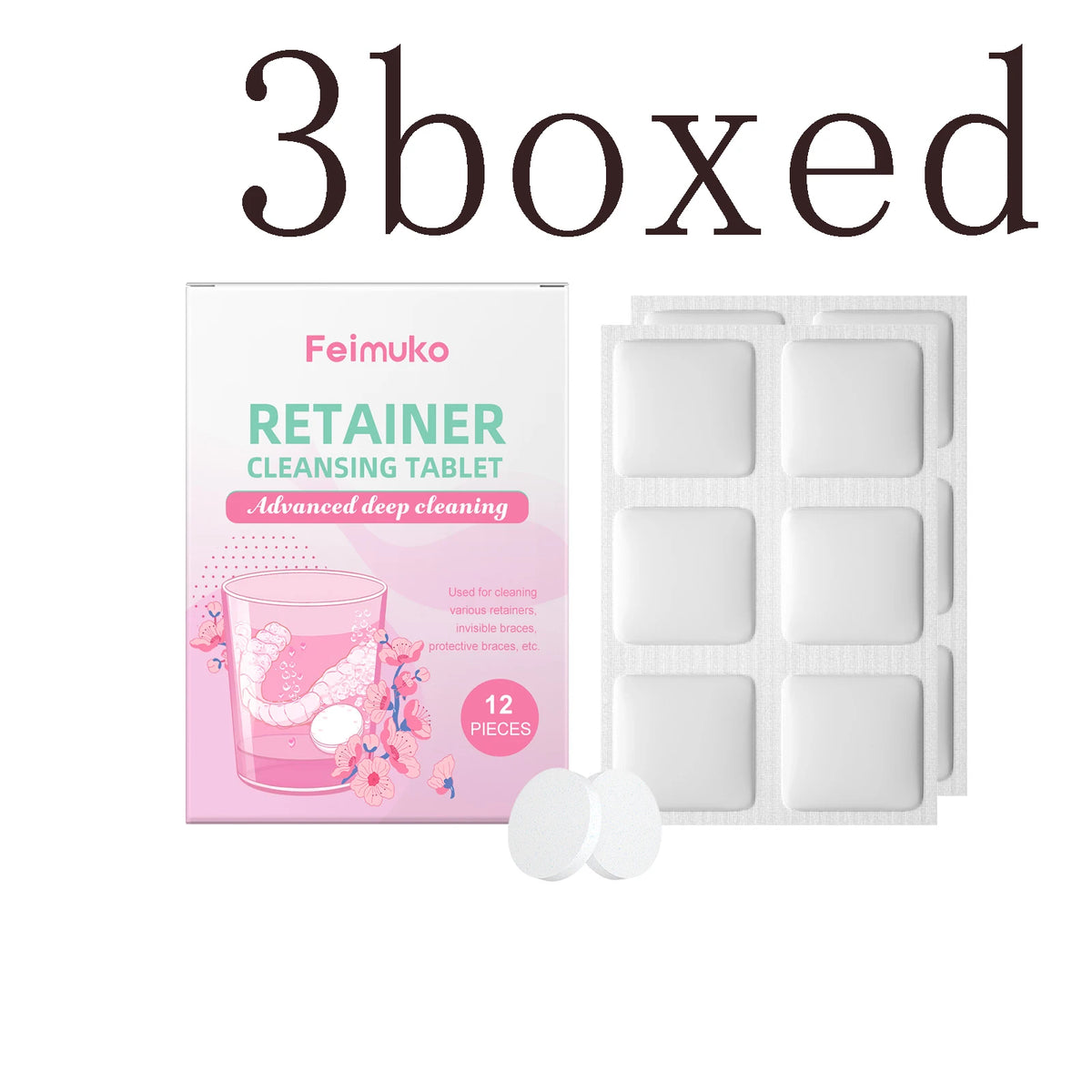 Denture Cleaning Effervescent Tablets-Deeply Clean Impurities in Denture Crevices, Keep Them Fresh,Clean and Comfortable to Wear Vue 3boxed
