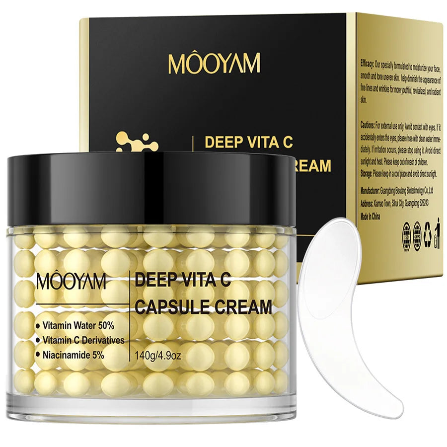 Deep Vitamin C Golden Capsule Hydrating Face Moisturizer, Hydrating Night Face Cream Antioxidant Protection,Lightweight Skincare Vue