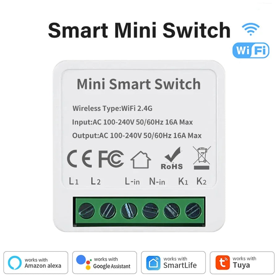 WiFi/Zigbee3.0 Mini Breaker DIY Smart Home Switch 2 Way Control Smart Switch Module Work With Tuya Alexa Google Home Alice Vue WIFI 16A