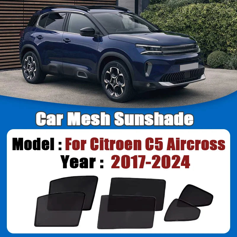 For Citroen C5 Aircross Accessories C84 2017-2024 2019 2020 Car Mesh Sunshades Sun Visors Window Magnetic Privacy Curtain Shield Vue
