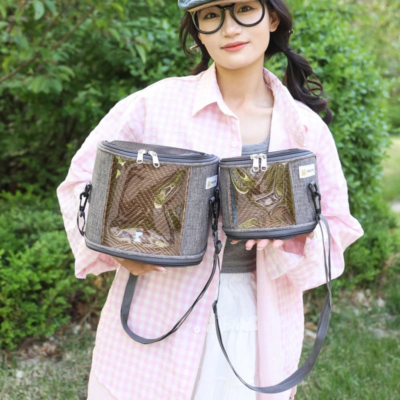 Portable Small Pet Carrier Bag Breathable Mesh Travel For Kitten Sugar Glider Guinea Pig Hamster Outdoor Birthday Gift Cute Cozy Vue