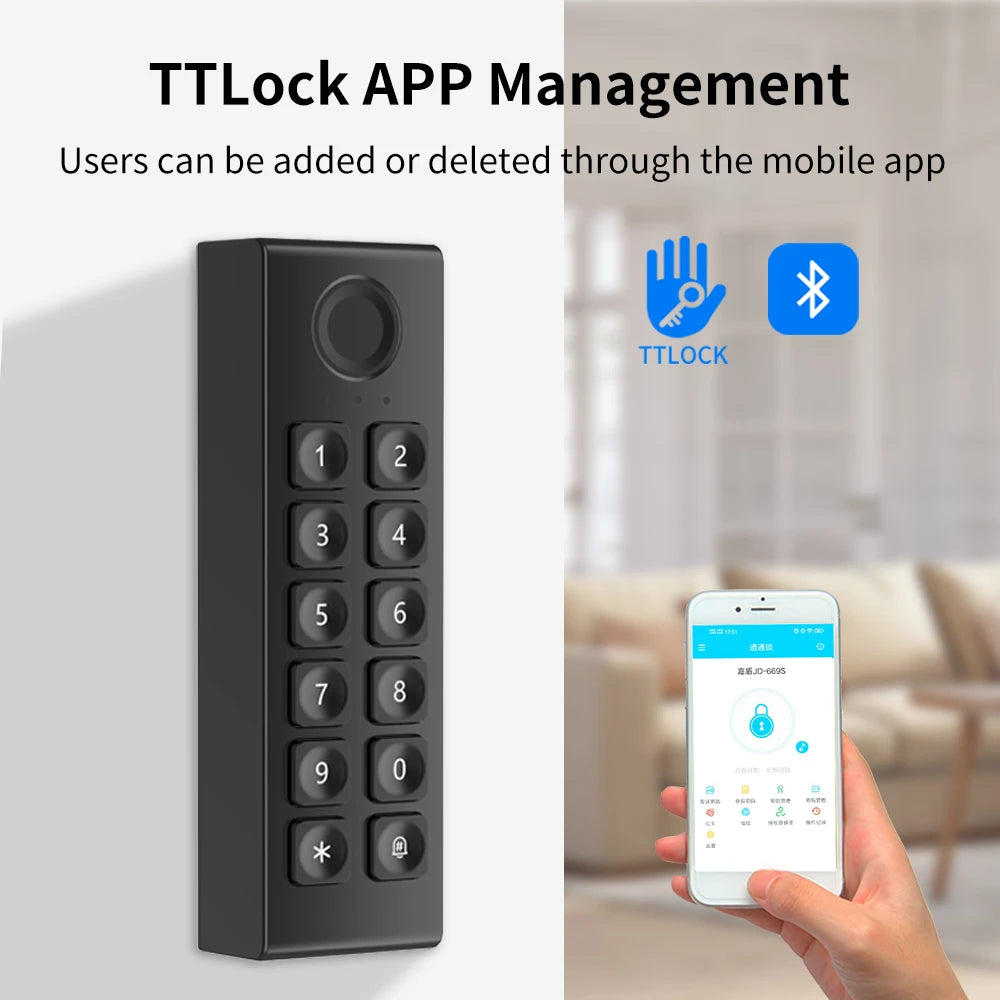 TTLOCK APP Fingerprint Wireless Digital Keyboard Access Control System WIFI 13.5MHz Bluetooth Smart Door Opener Vue