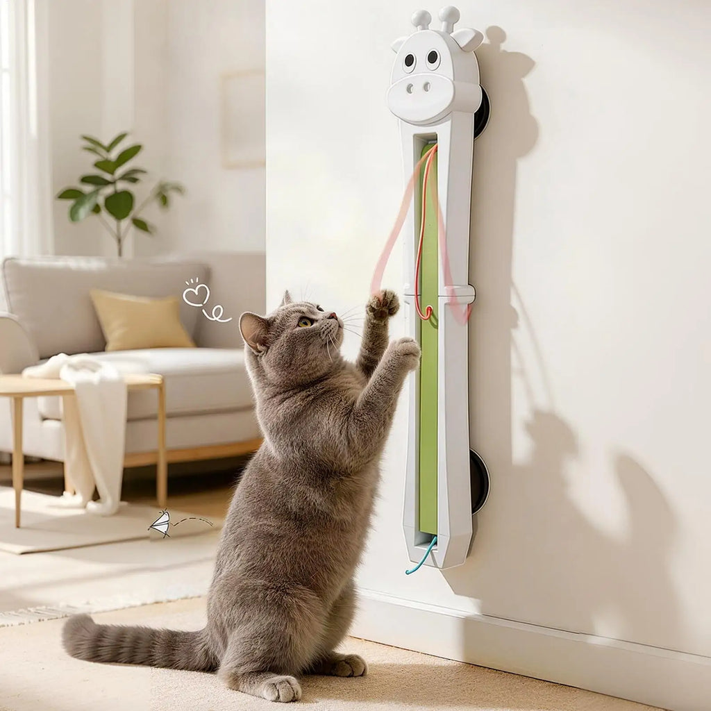 USB Rechargeable Electric Cat Teaser, Wall-Mounted Interactive Moving Toy with Rope, Stimulating Cat Toy for Indoor Outdoor Home Vue