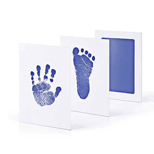 vvocci For Newborn Ink Footprint Infant Toy Baby footprint set Infant Souvenirs Safe Non-Toxic Handprint Paw Print NoTouch Skin Vue A94 Light Blue