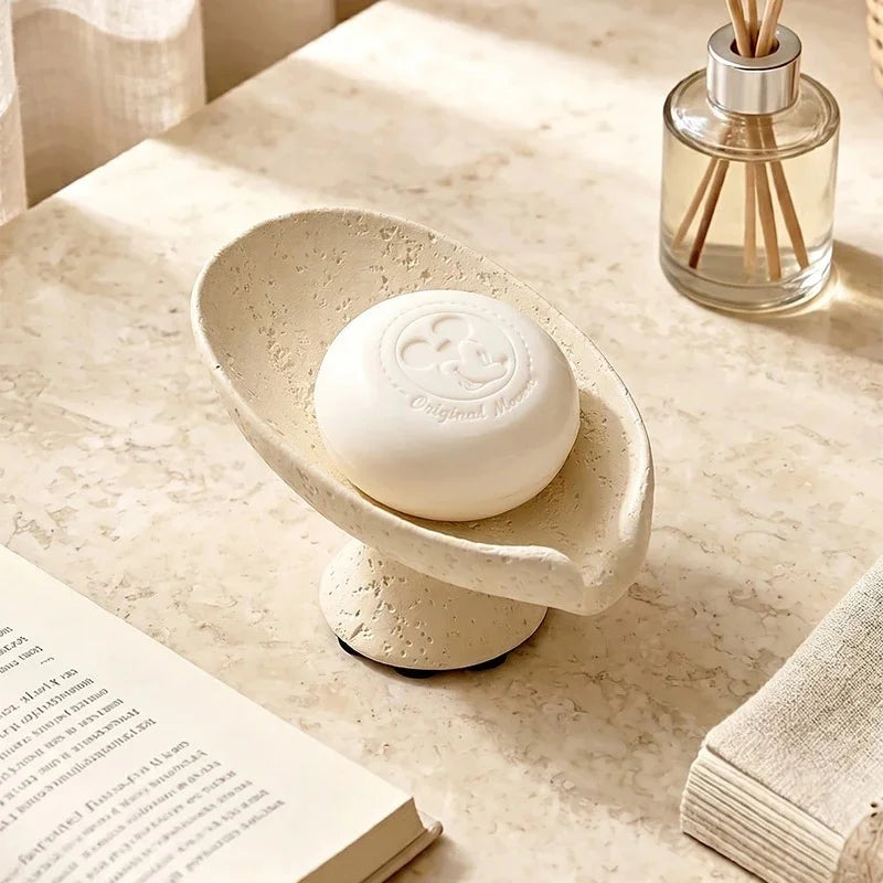 Luxury Marble Lotus Leaf Draining Soap Dish Minimal Soap Holder Tray For Bathroom Vanity Hotel And Home Countertop For Her Gift Vue