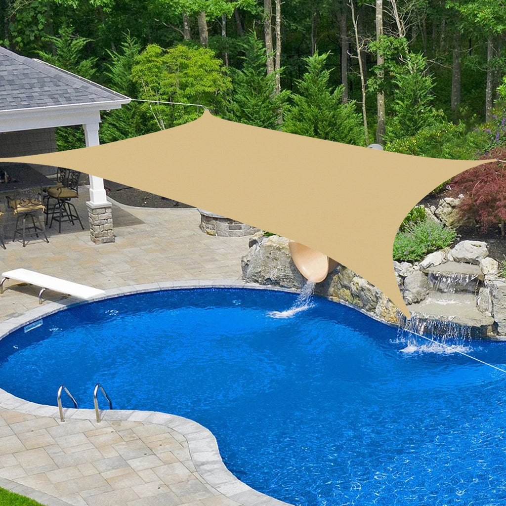 Rectangle Sun Shade Sail 4x6m – UV Block Canopy, Yellow Sun Shade Sail Vue