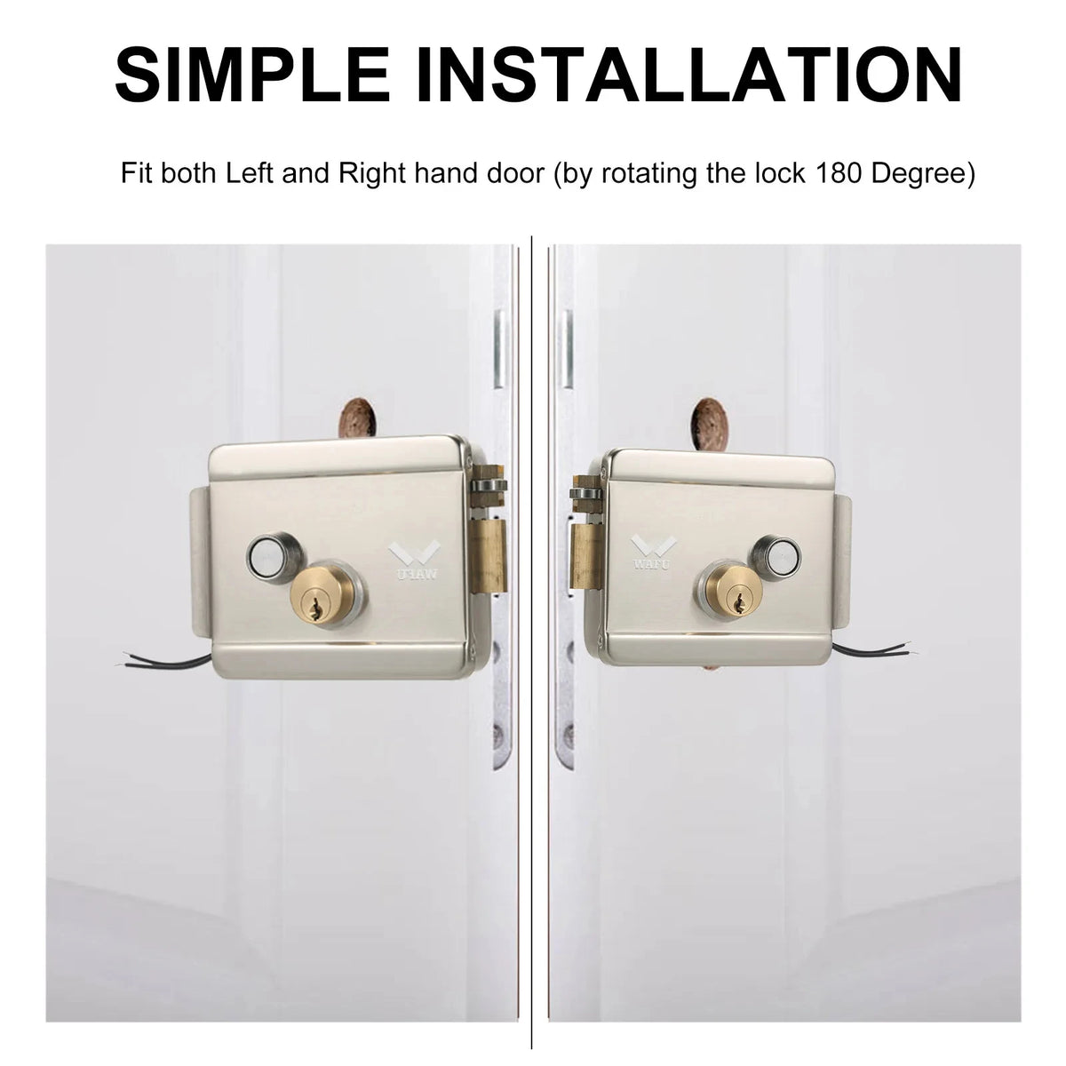 WAFU Smart Electric Gate Door Lock Secure Electric Metallic Lock Electronic Door Lock Door Access Control for Home Office Vue