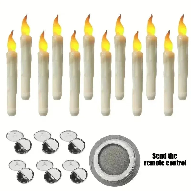 Remote Flameless LED Cone Shaped Floating Candle for Hanging Decor Home Classroom Birthday Party Halloween Christmas Indoor Vue