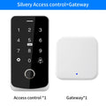 Tuya NFC Bluetooth Backlit Touch Keypad Access Control IP65 Waterproof RFID 13.56MHz Biometric Fingerprint Door Opener Keyboard Vue TF9 silver gateway