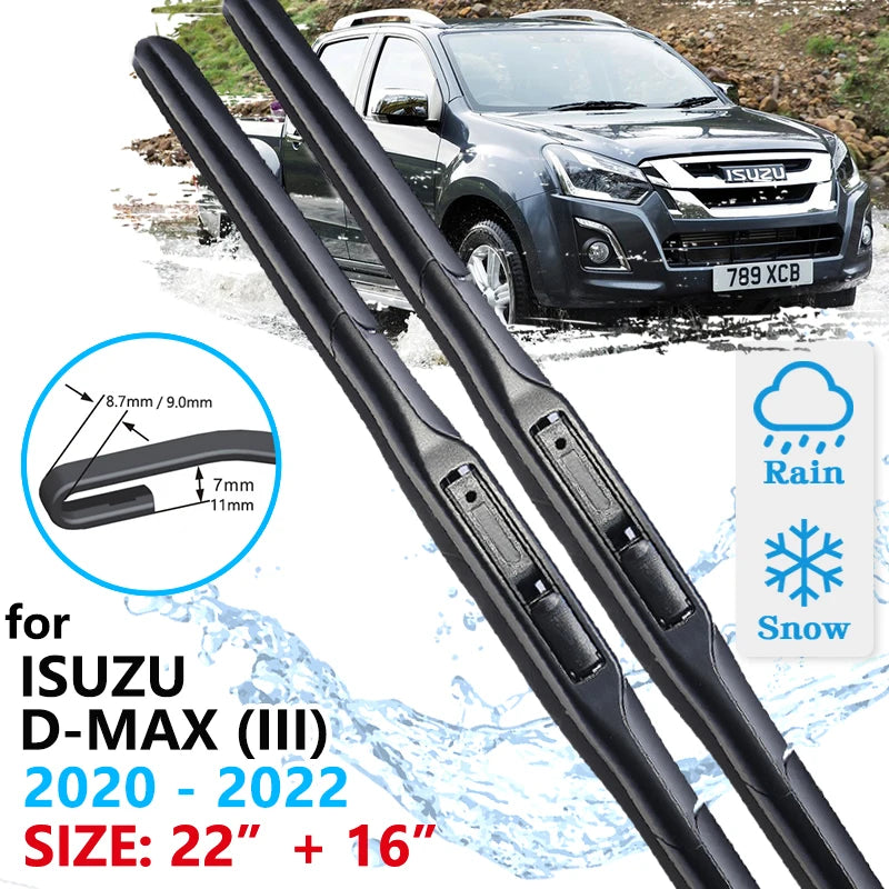 Isuzu D-Max Mk3 RG 2020–2023 Hybrid Beam Wiper Blades Windshield Wiper Blades Vue