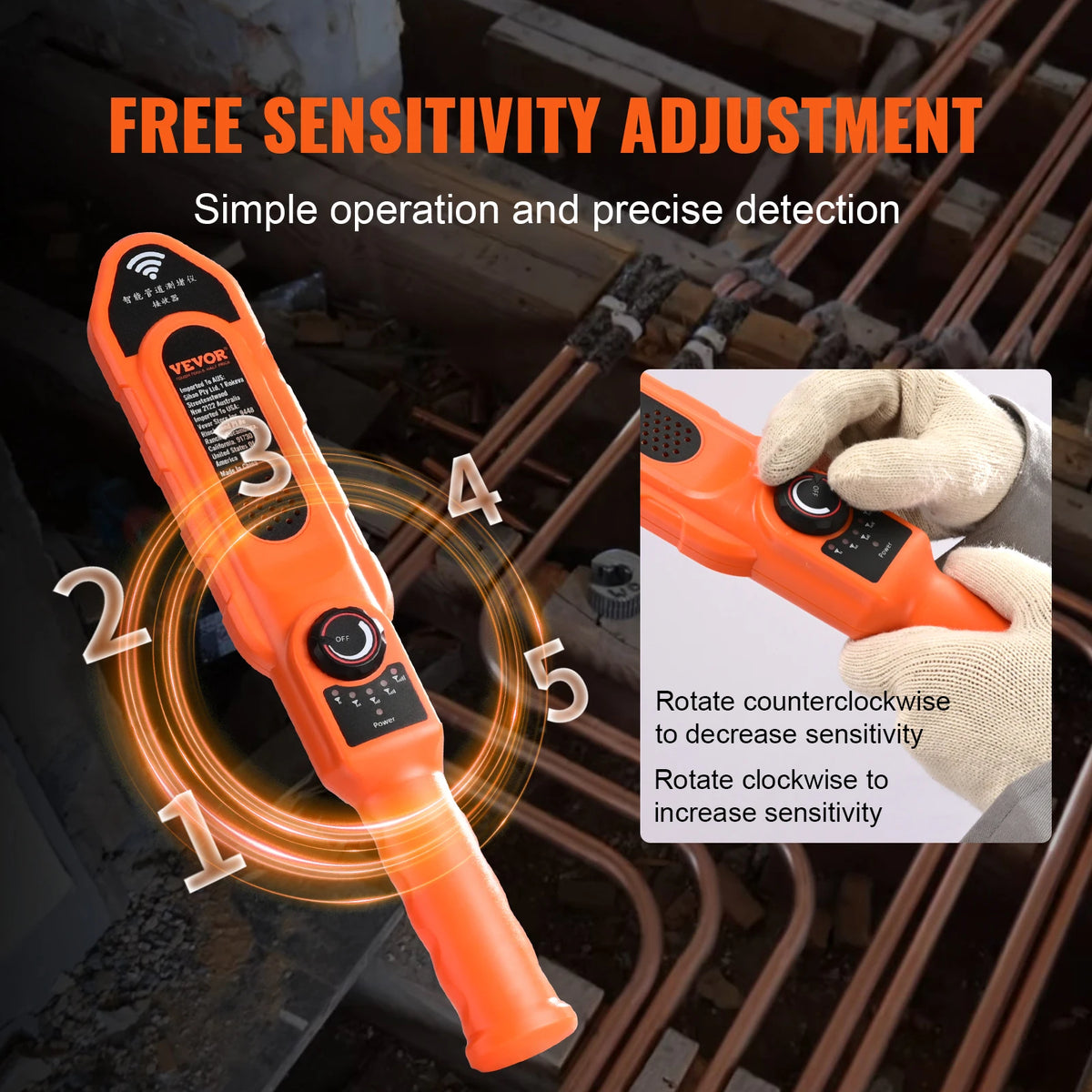30M Underground Pipe Locator IP67 Waterproof Sewer Wall Scanner Pipe Locator Tool Vue