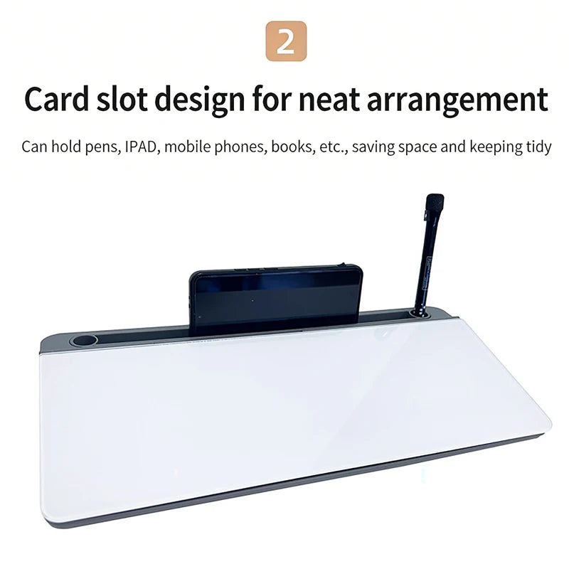 Desktop Whiteboard with Invisible Storage Smooth Writing Blackboard Glass Whiteboard Office Notes White Board with Card Slots Vue