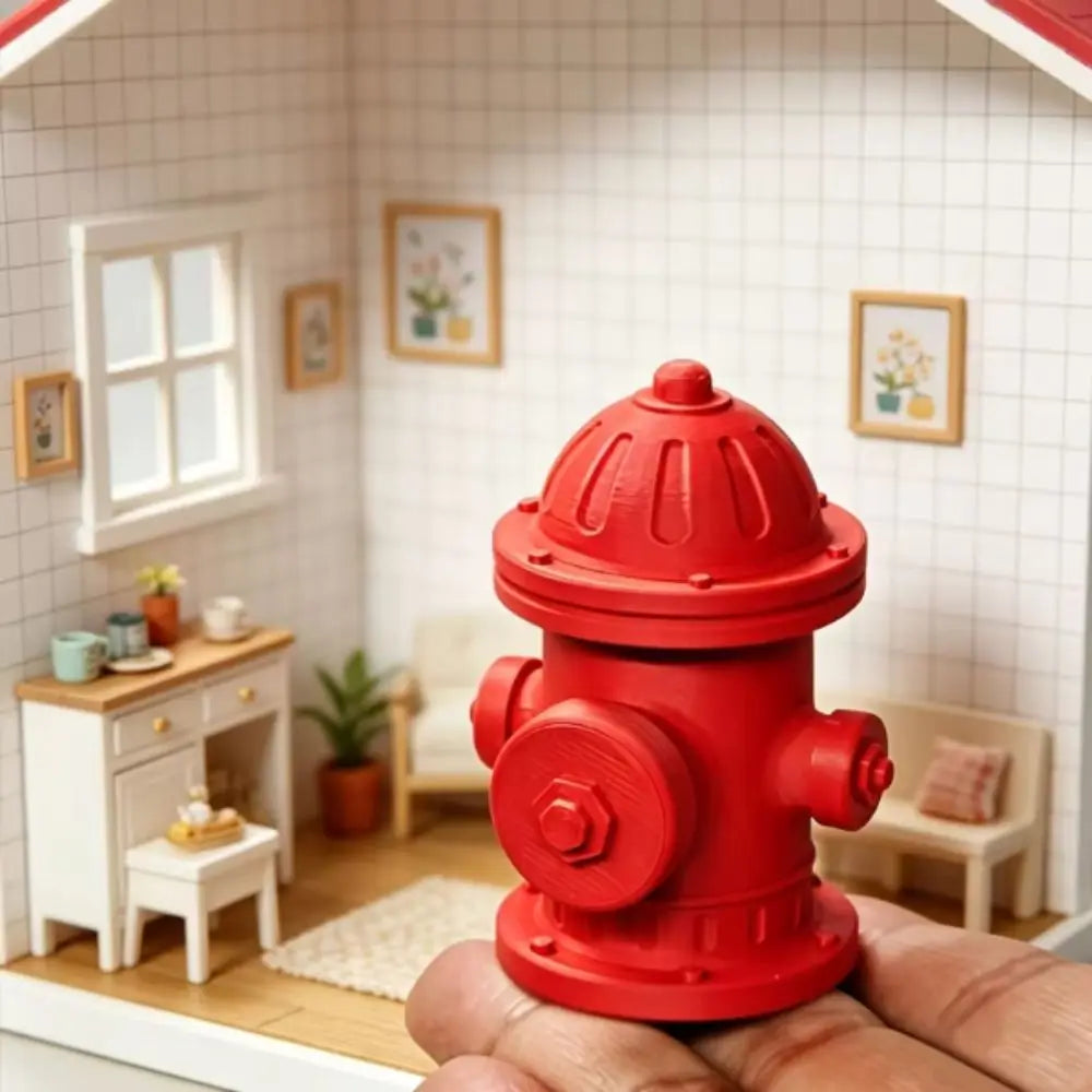 Red Plastic Scale Fire Hydrant Weathered Finish Mini Size Fire Hydrant Model Highly Detailed Scale Model Scene Prop Model Vue