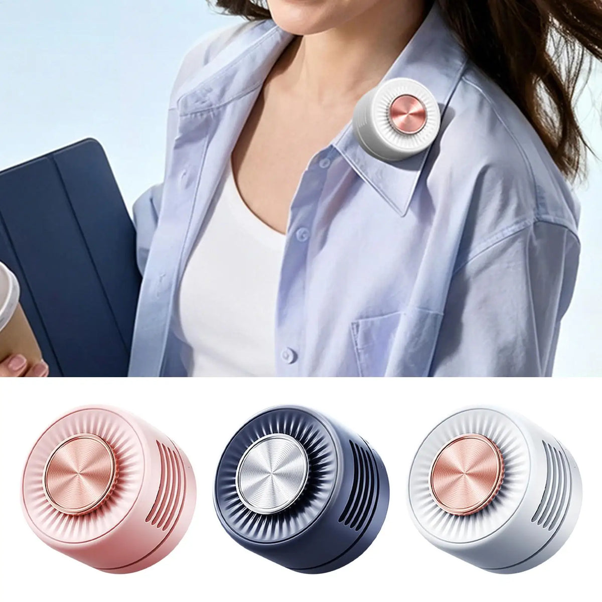 Portable Small Clip On Fan Rechargeable 3 Speed 360 Adjustable for Outdoor Camping Home Office Waist Collar Bag Collar Desk Vue