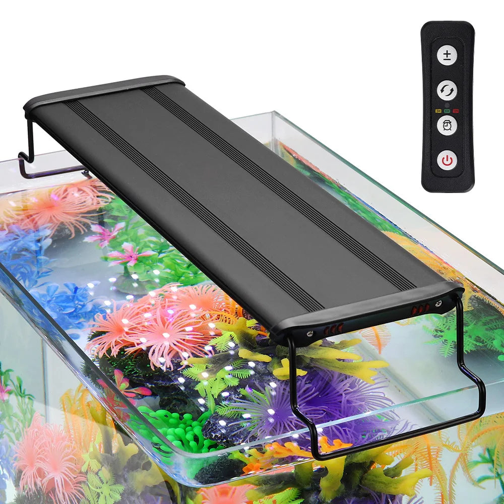 Fish Tank Water Grass Light LED Aquarium Bracket Lights Three Modes Lighting Timer Dimmable Full Spectrum Coral Plant Grow Lamp Vue