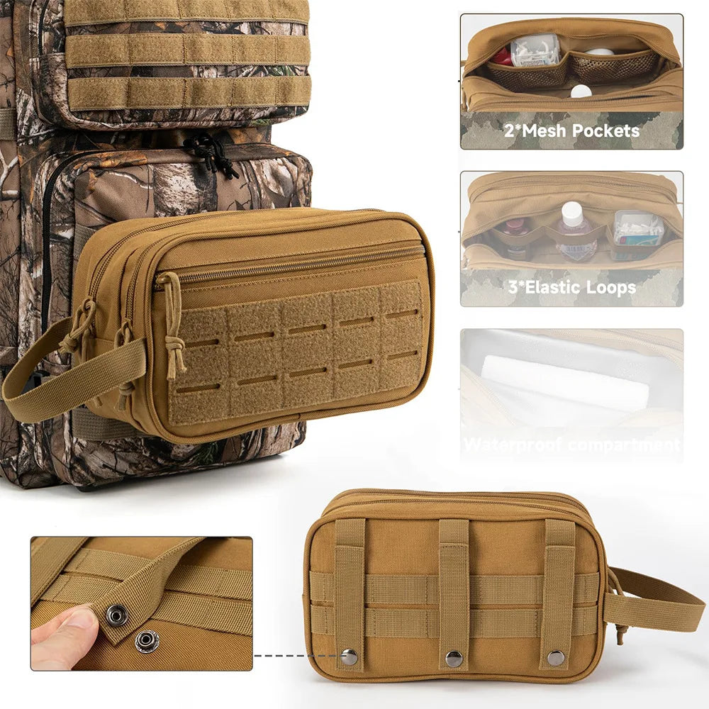 Toiletry Bag For Men/Women Hygiene Bag Tool Molle Pouches Small Hanging Dopp Kit Mens Shaving Kit Travel Shower Bag Vue