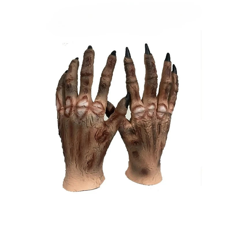 Halloween Mummy Latex Gloves Realistic Scary Hands Prop for Adult Kids Costume Party Favor Dress Up Cosplay Decor Vue As Shown Adult