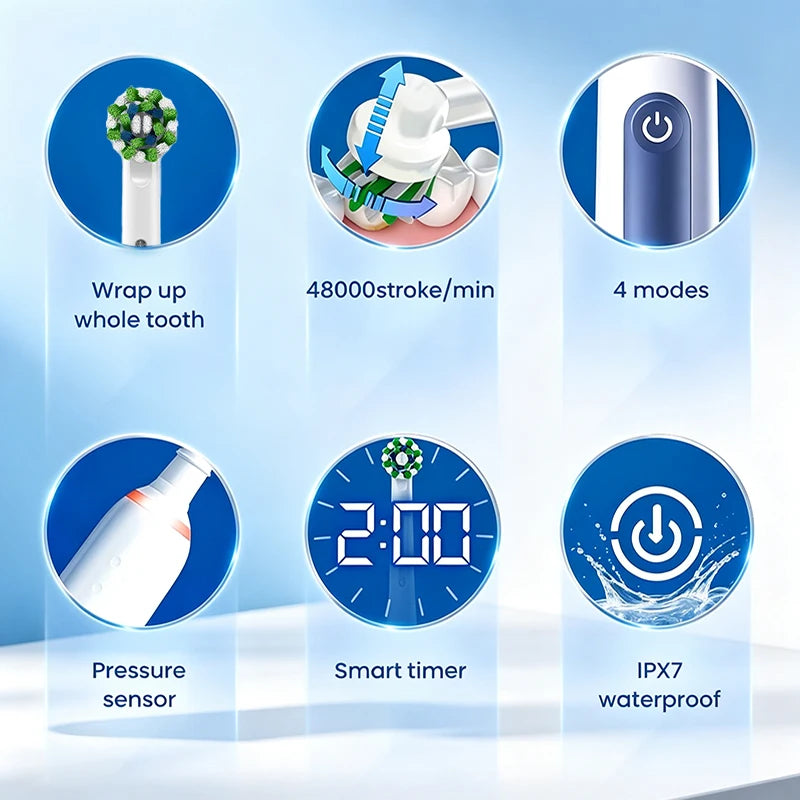 Oral B Orpro4 Electric Toothbrush 4 Modes Rechargeable Adult Toothbrush 2-Minute Timer Waterproof and Bright White Teeth Vue