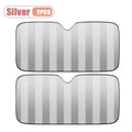 1-2PCS Car Sun Shade Set Thickened Heat Shield Windshield Sun Protector UV Block Foldable Auto Sunshade for Summer Vue silver-2PCS