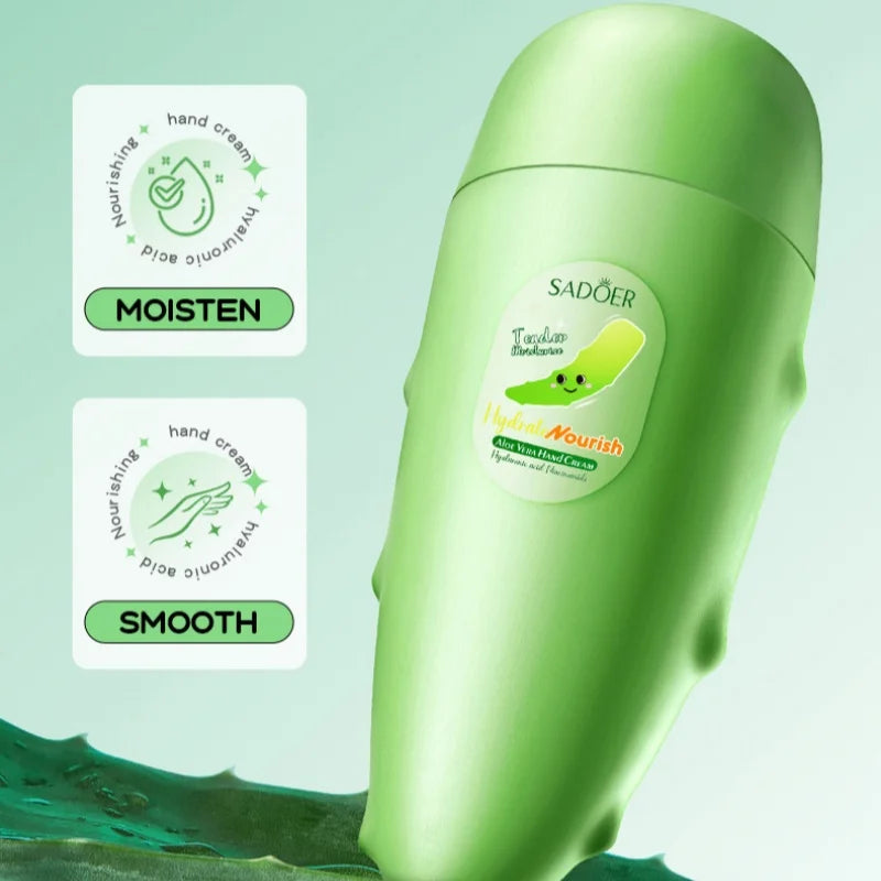 Aloe Vera Moisturizing Hand Cream, Suitable for Dry and Rough Skin, Deeply Moisturizes and Nourishes Chapped and Rough Hands, Leaving Skin Soft and Smooth | Portable Travel Bag, Suitable for Both Men and Women. Daily Skin C Vue