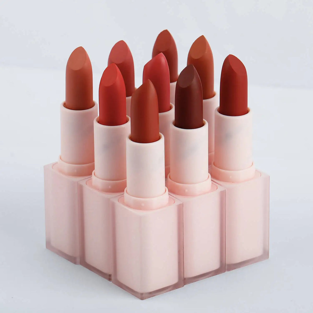 25pcs Matte Lipstick Private Label Cosmetics Waterproof Pigmented Tint Cute Pink Packaging Lips Makeup Wholesale Bulk Business Vue Default Title