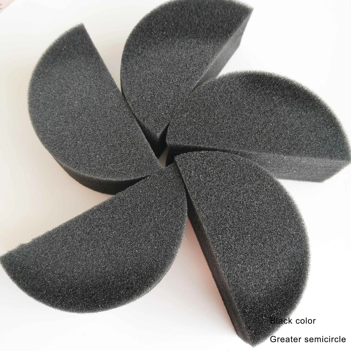 5pcs Soft and Skin Friendly Yellow Black Pink Water Droplets Semi-circular body Art painting sponge Vue BL-5 semi circle China Mainland