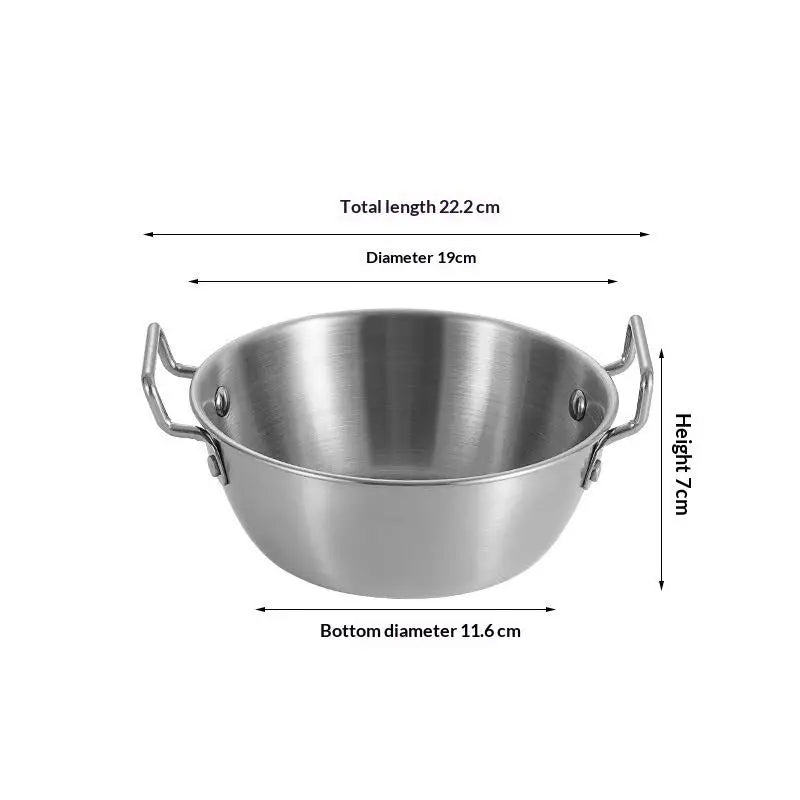 304 Stainless Steel Instant Noodle Bowl Korean Rice Wine Handle Salad Vue A5