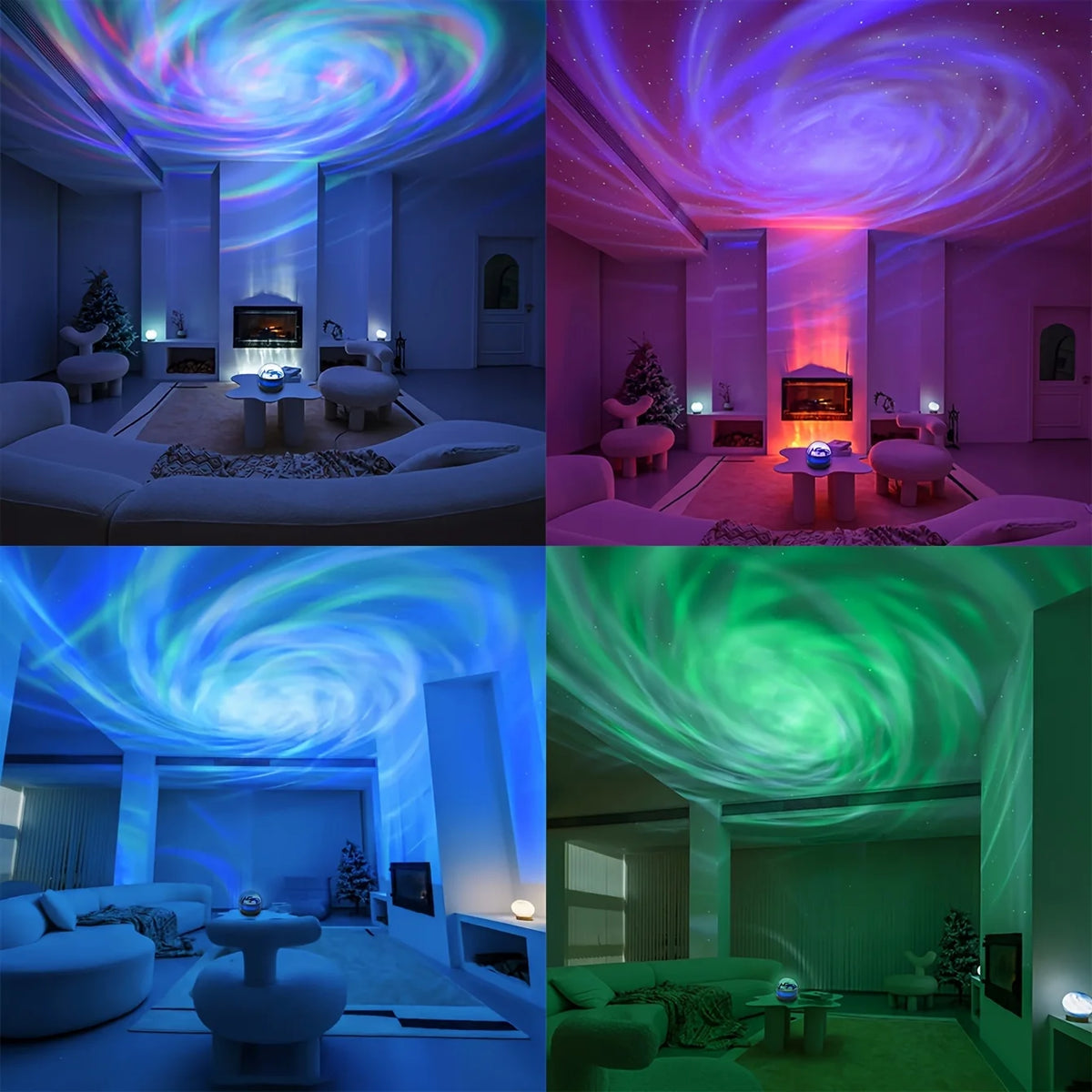 LED NightLights Galaxy Projector Remote Control 5V USB Rechargeable Starry Sky Lamp DMX Sound Active 7 Modes for Kids Room Decor Vue