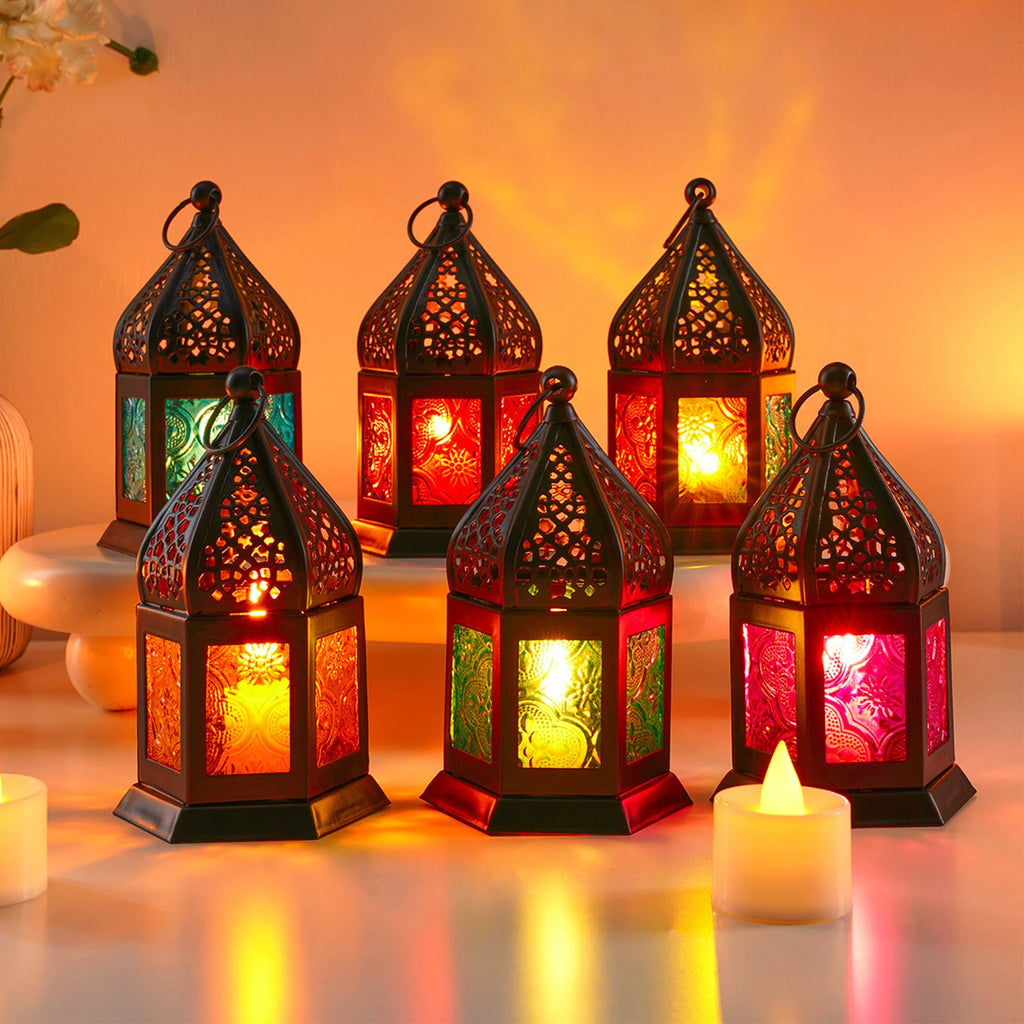 Moroccan Iron Lantern – Hanging & Tabletop Décor Light Decorative Lantern Vue